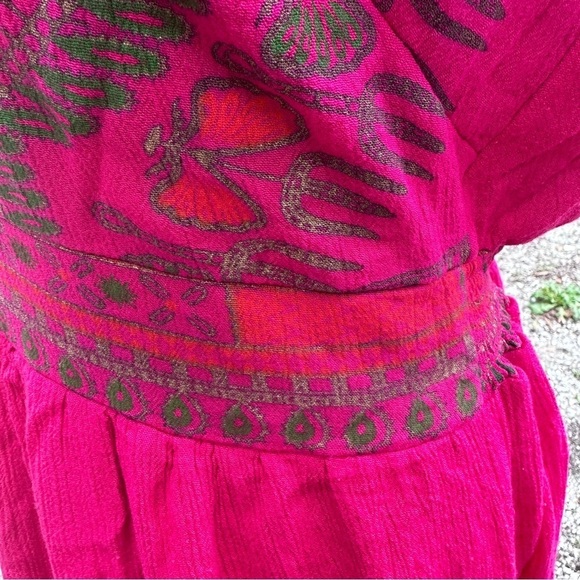 Lapogee Pink Sleeveless Patterned Midi Dress Boho Women’s Size XL Stretch Summer - Picture 7 of 11